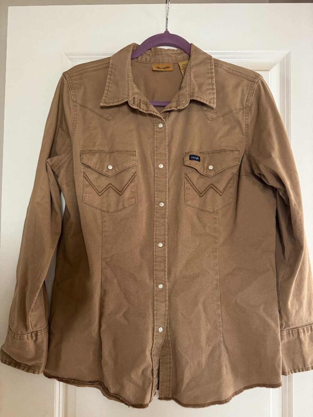 Women's Wrangler Western Longsleeve - Brown - Size Large
